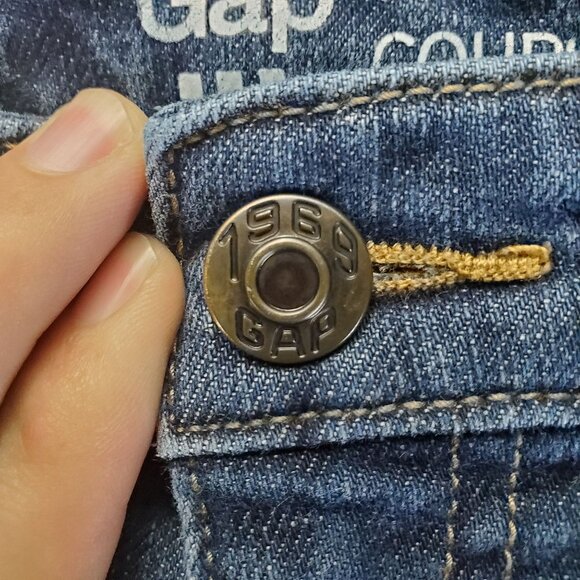 Gap Jeans Womens 14 Blue Boyfriend Fit Medium Wash Denim Stretch Relaxed Casual - Picture 10 of 13